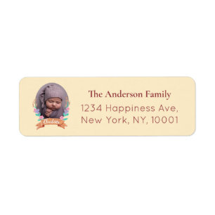 Floral Wreath photo frame yellow return address