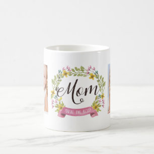 Floral Wreath   Photo Template for Mom Coffee Mug