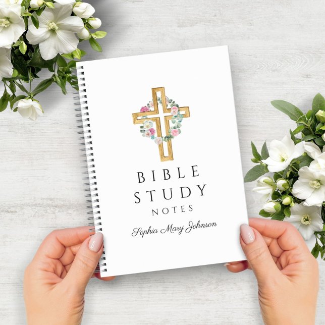 Floral Wreath Religious Cross Bible Study Notebook (Floral Wreath Religious Cross Bible Study Notebook)