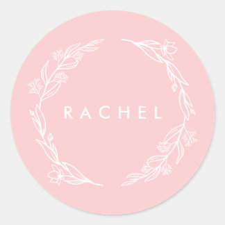 Floral Wreath Round Label