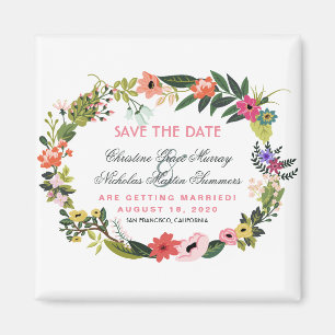 Floral Wreath Save the Date Magnet