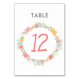 Floral Wreath Table Number