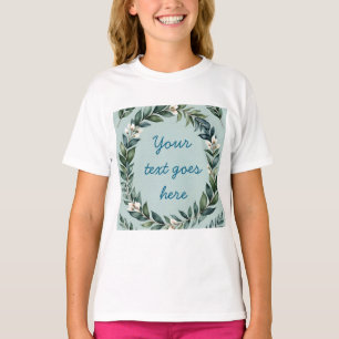 floral wreath text illustration watercolor T-Shirt