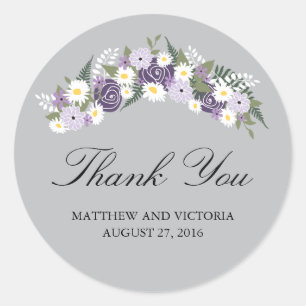 Floral Wreath Wedding Classic Round Sticker