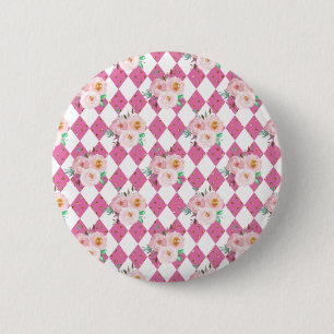 Floral Wreath Wedding Invitation 2 Inch Round Button