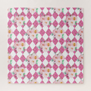 Floral Wreath Wedding Invitation Jigsaw Puzzle