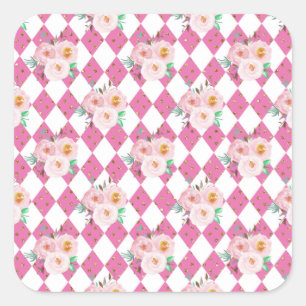 Floral Wreath Wedding Invitation Square Sticker