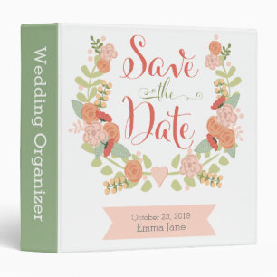 Floral Wreath Wedding Organizer Binder