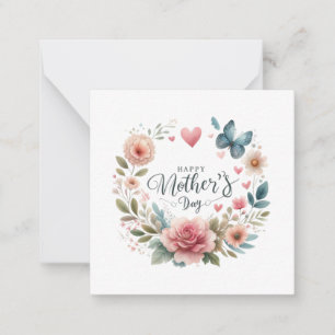 Floral Wreath With A Butterfly, Happy Mother's Day Card