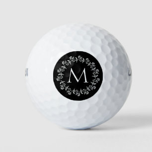 Floral Wreath with Monogram Golf Balls