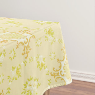 Floral Wreaths With Rose Centres Pattern Tablecloth