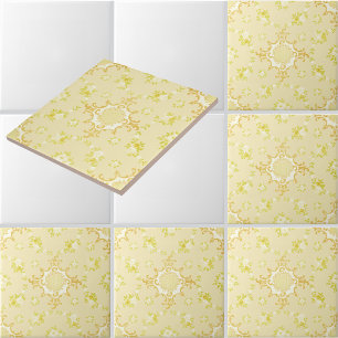 Floral Wreaths With Rose Centres Pattern Tile