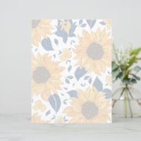 Floral writing paper - sunflowers washed design