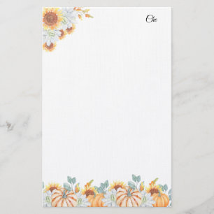 Floral Writing Personalized Stationery Paper