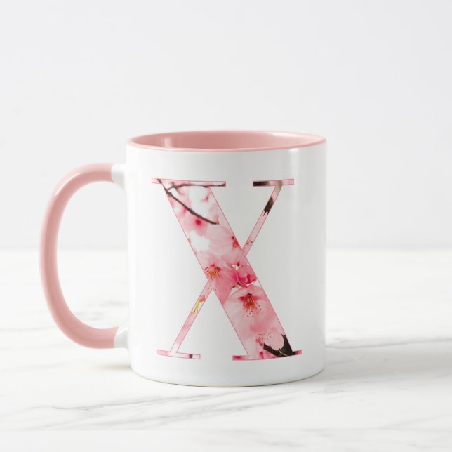 Floral X Initial Mug | Personalized Name & Traits (Left)