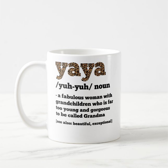 Floral Yaya Definition Grandma Mother's Day Grandm Coffee Mug (Left)