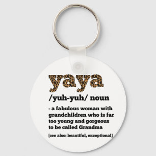 Floral Yaya Definition Grandma Mother's Day Grandm Keychain