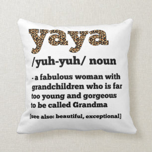 Floral Yaya Definition Grandma Mother's Day Grandm Throw Pillow