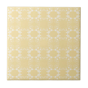 Floral Yellow And White Spring Colours Tile