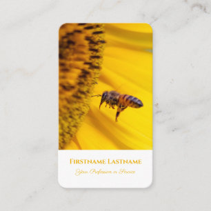 Floral yellow blossom bee florist flower experts business card