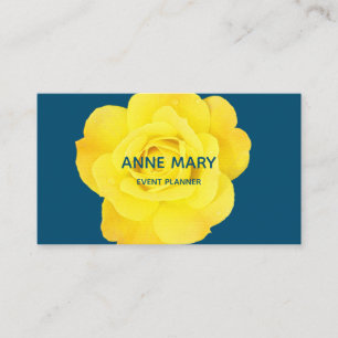 Floral Yellow Blue Modern Colourful Event Planner Business Card