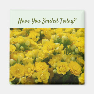 Floral Yellow Flower Photo Cheerful Friendship Magnet