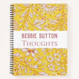 Floral Yellow personalizable Notebook
