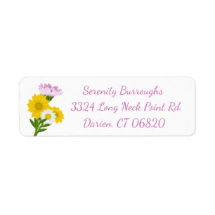 Floral Yellow Sunflower, White Daisy Purple Flower