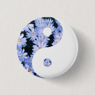 Floral Yin Yang 1 Inch Round Button