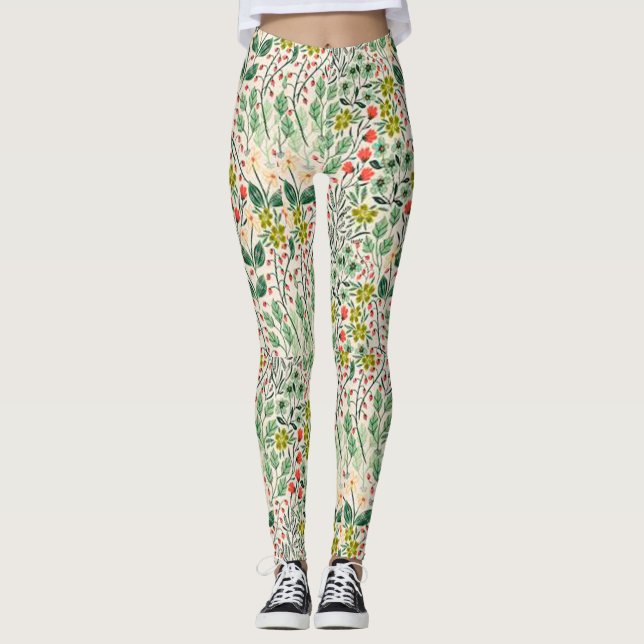 Floral Yoga Leggings (Front)