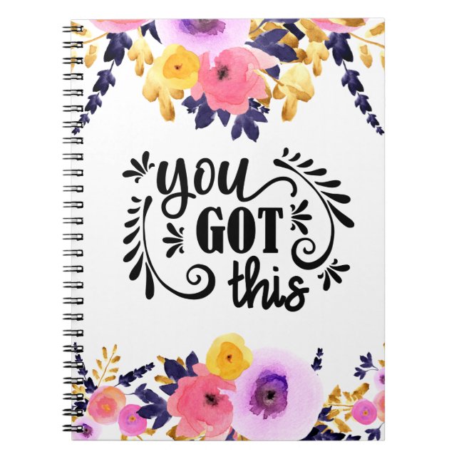 Floral "You Got This" Notebook (Front)