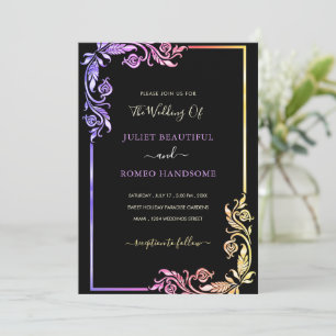 Floral Your Design Wedding Invitation Example