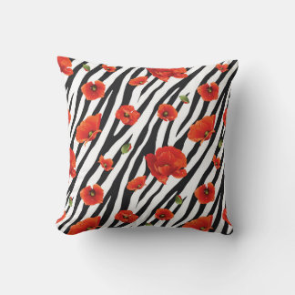 Floral zebra: unique seamless pattern. throw pillow
