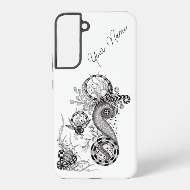 Floral Zen Art Drawing -  Samsung Galaxy S22+ Case (Back)