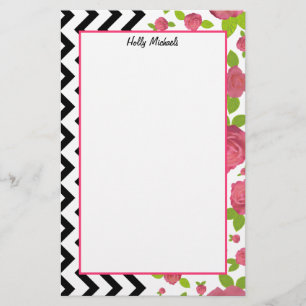 Floral & Zigzag Mixed Prints Stationery