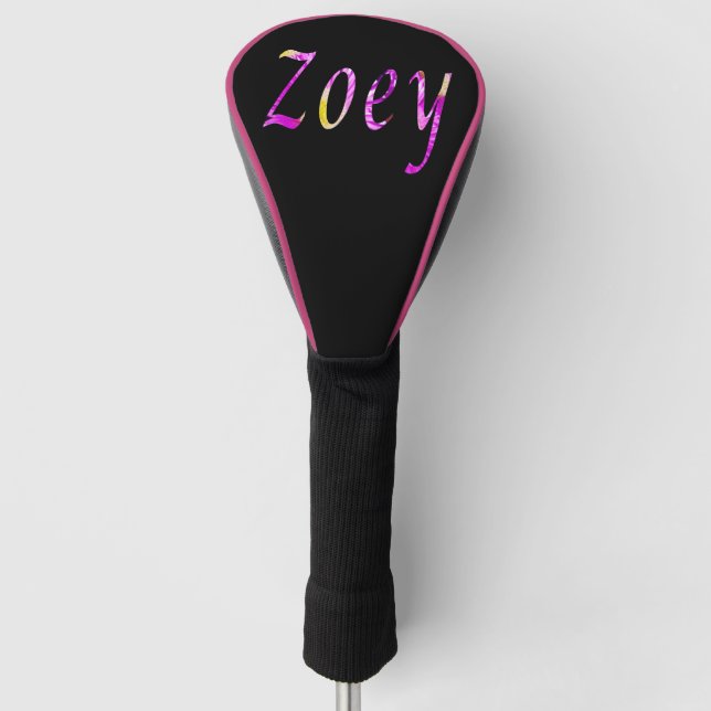 Floral Zoey Name, Golf Head Cover (Front)