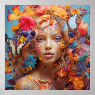 Florale Metamorphosis: Butterfly Poster