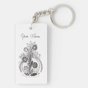 Florale Pflanze im Tangle Design -  Keychain