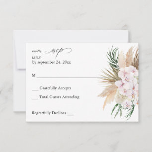 Florale Tropicale Boho Végétal sans Repas RSVP 2
