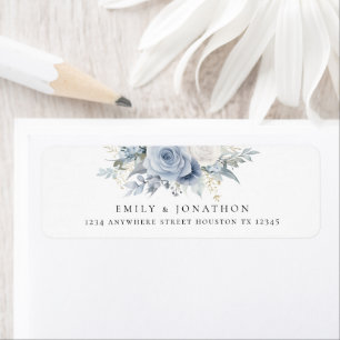 Florales bleues modernes Dusty Nom Adresse