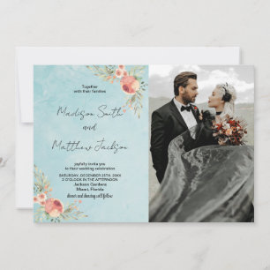 Florales sur le thème vert Mariage Invitations ave