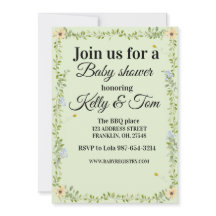 Floralish baby shower invite