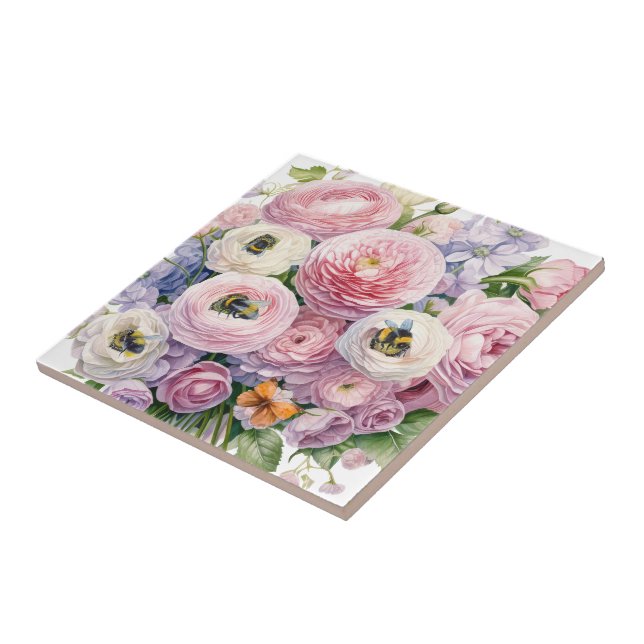 FLORALS AND BEES  TILE (Side)