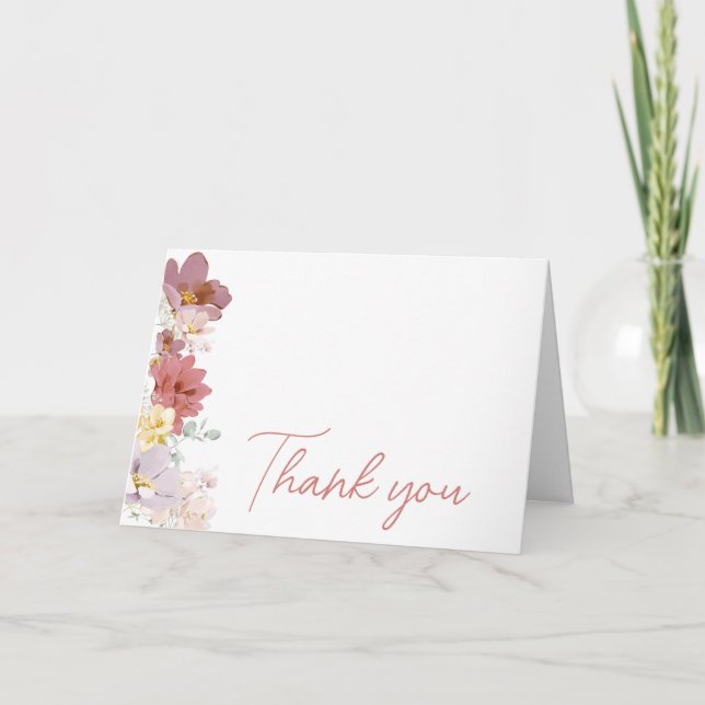 Florals Baby Bloom Baby Shower  Thank You Card (Front)