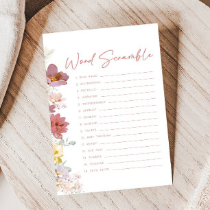 Florals Baby Bloom Baby Shower Word Scramble Game