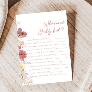 Florals Baby Bloom Shower Who Knows Daddy Game