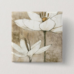 Florals Drawn by Pencil 2 Inch Square Button