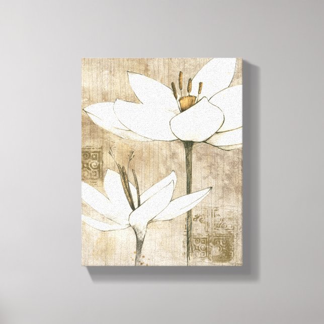 Florals Drawn by Pencil Canvas Print (Front)