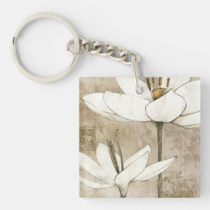 Florals Drawn by Pencil Keychain