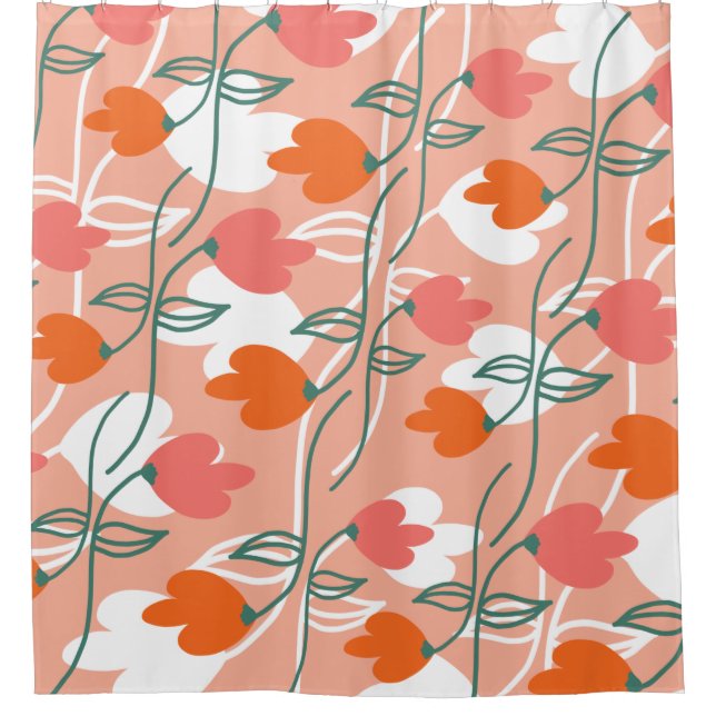 Florals Hand Drawn Botanical Pattern Orange (Front)